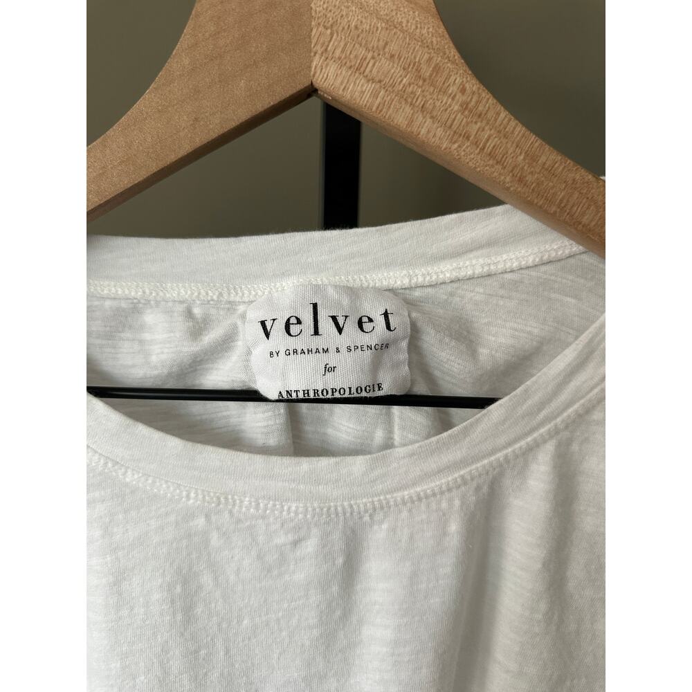 Velvet by Anthropologie Margot 100% Cotton Knit Top White Large - Picture 4 of 7